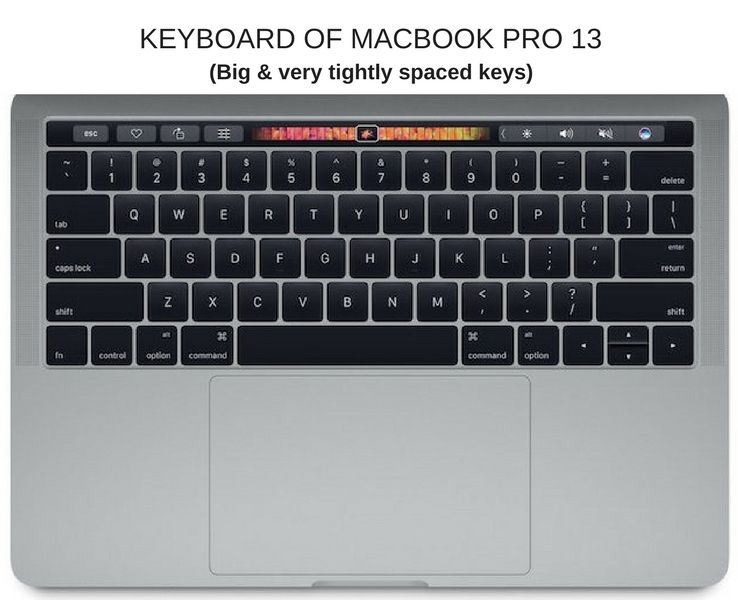 14 Inch Laptop Keyboard Comparison with Keyboard of MacBook Pro 13 Inch Laptop