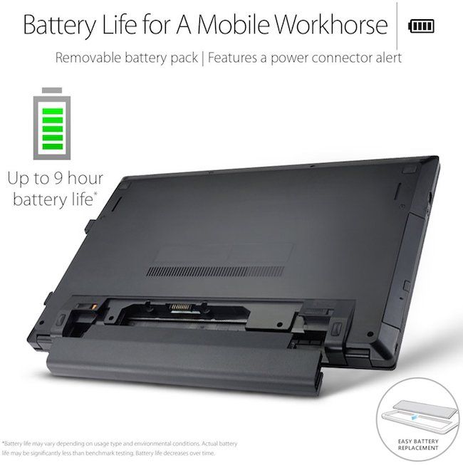 ASUS P2540UA-AB51 15.6 Inch Laptop - Battery Life