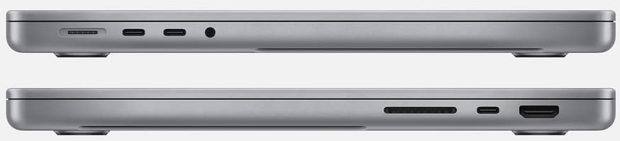 Ports and slots on MacBook Pro 16