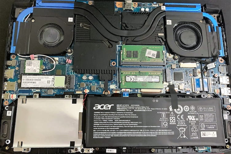 Acer Predator Helios 300 PH315-54-760S Gaming Laptop Upgradeability Options
