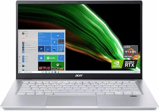 Acer Swift X - Most portable laptop for gaming under $1000