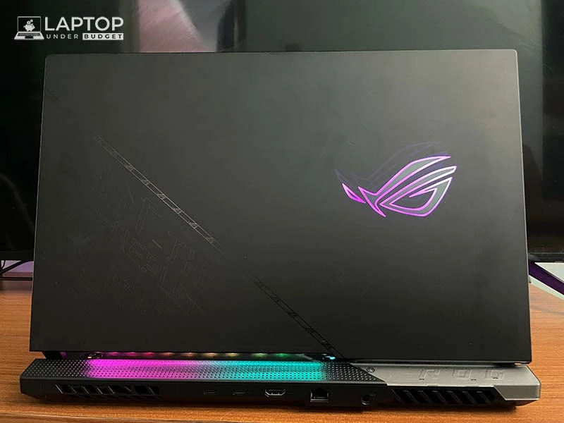 Asus ROG Strix Scar 17 SE Lid with UV Cypher Message